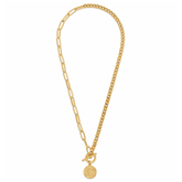 Stacie Toggle Chain Coin Kette Gold - icrush - schmuck