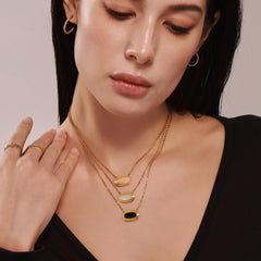 Stein Kette Gold - icrush - schmuck