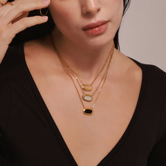 Stein Kette Gold - icrush - schmuck