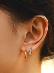 Textured Twist Hoop Ohrringe Silber-Shopicrush