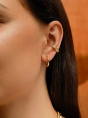 Textured Twist Hoop Ohrringe Silber-Shopicrush