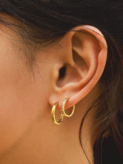 Textured Twist Hoop Ohrringe Silber-Shopicrush