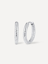 Textured Twist Hoop Ohrringe Silber-Shopicrush