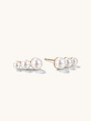 Trio Pearl Ohrringe Gold-Shopicrush