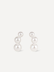 Trio Pearl Ohrringe Silber-Shopicrush