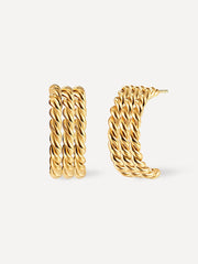 Triple Twist Ohrringe Gold-Shopicrush