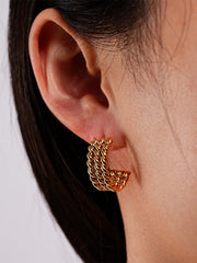 Triple Twist Ohrringe Gold-Shopicrush