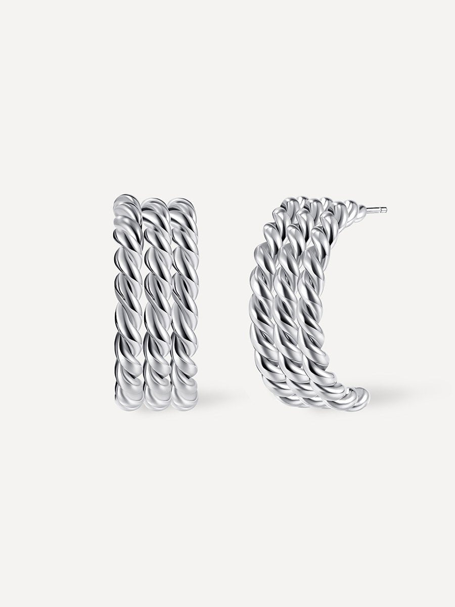 Triple Twist Ohrringe Silber-Shopicrush