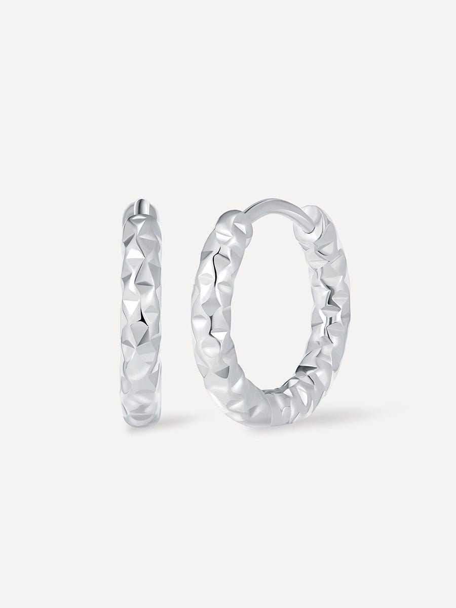 Wave Textured Hoop Ohrringe Silber-Shopicrush