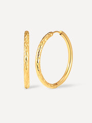 Half Texture Hoop Ohrringe Gold-Shopicrush