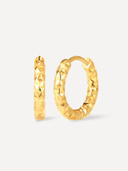 Wave Textured Hoop Ohrringe Gold-Shopicrush