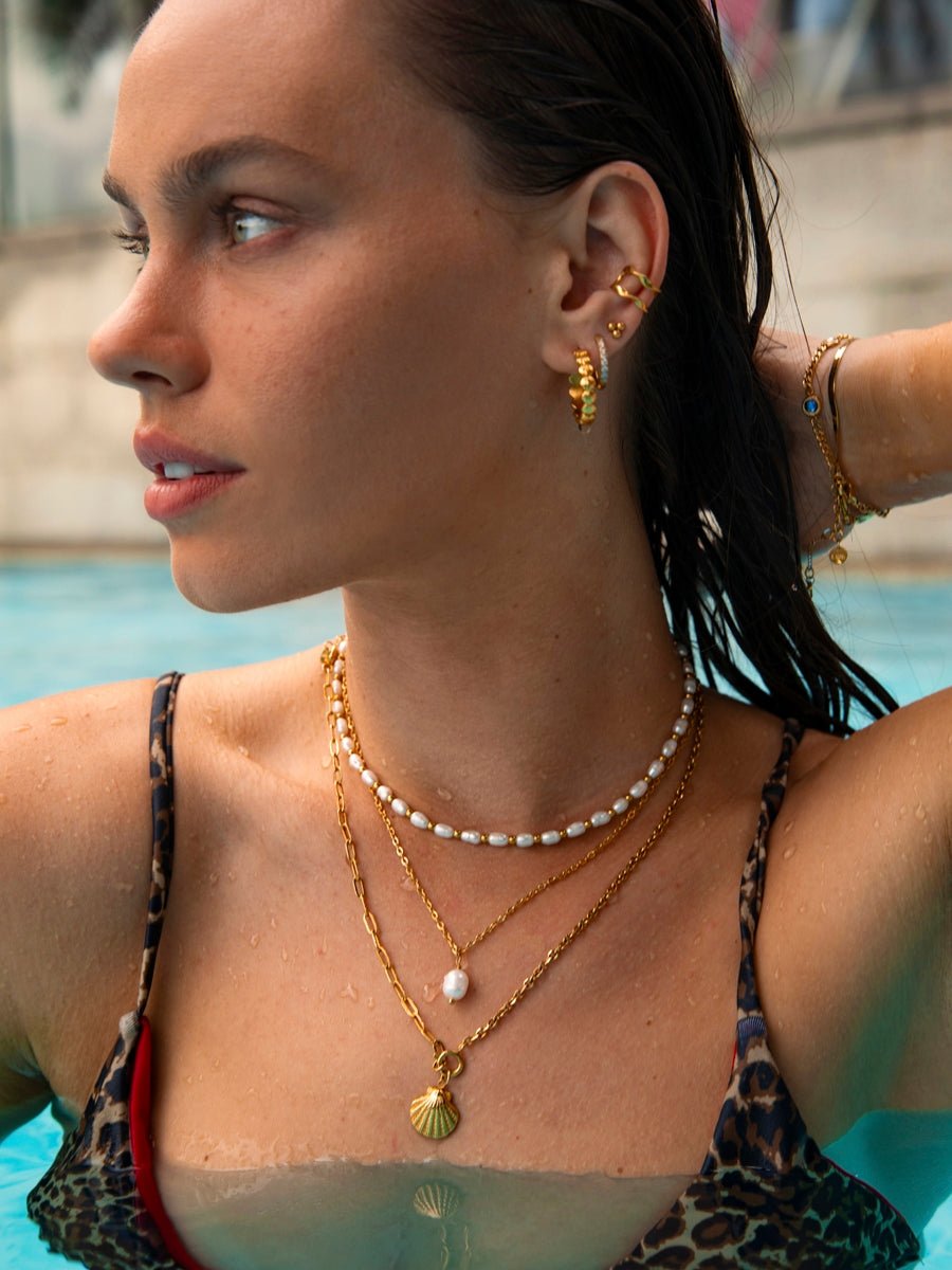 Beach Party Shells Ohrringe Silber-Shopicrush