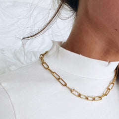 Carla Paper Clip Chain Kette Gold - icrush - schmuck