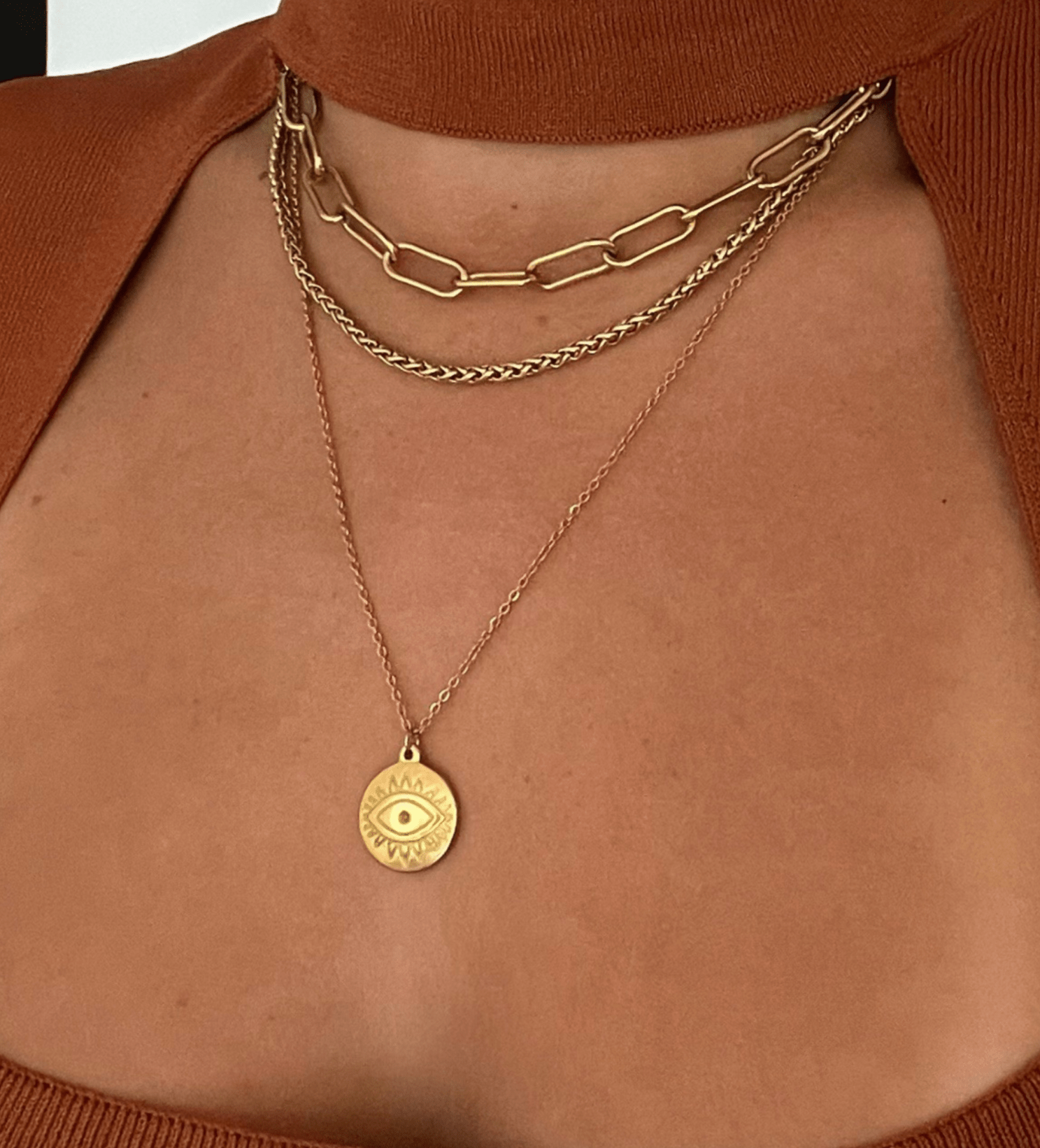 Carla Paper Clip Chain Kette Gold - icrush - schmuck