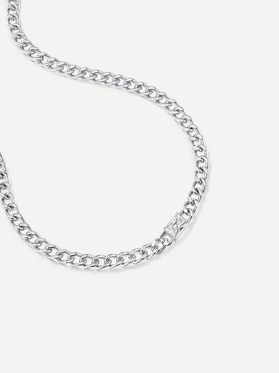 Center Stone Kette Silber-Shopicrush