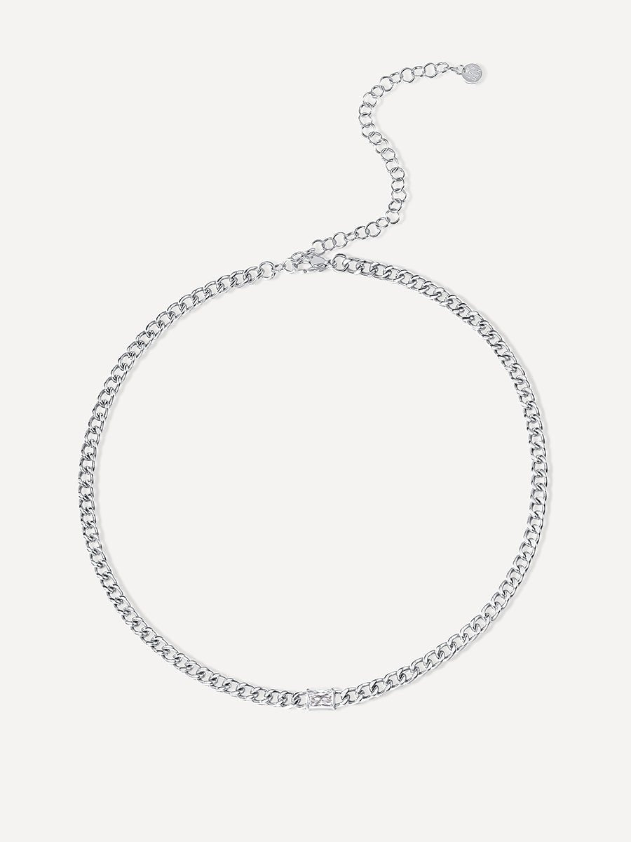 Center Stone Kette Silber-Shopicrush