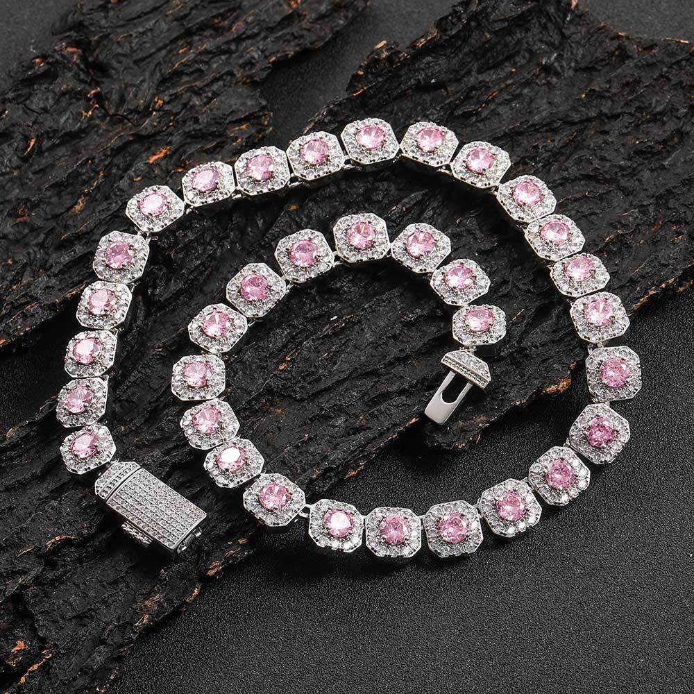 Consistent Pink Gemstone Chain Silver - icrush - schmuck