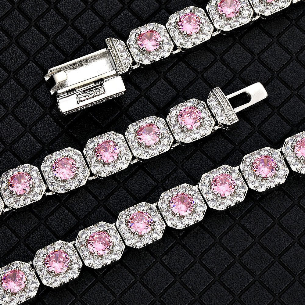 Consistent Pink Gemstone Chain Silver - icrush - schmuck