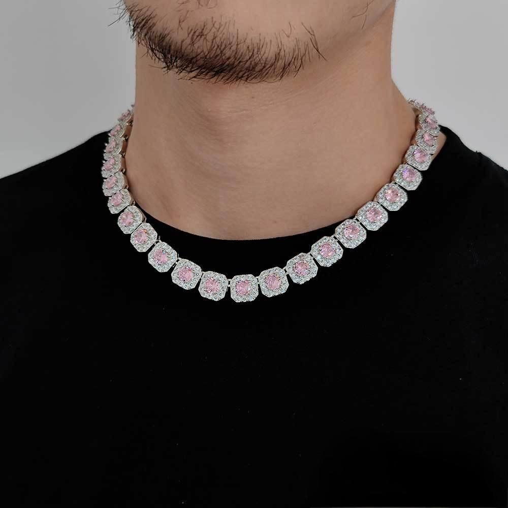 Consistent Pink Gemstone Chain Silver - icrush - schmuck