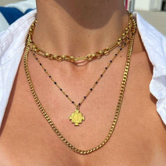 Cross Pendant Enamel Beaded Kette - icrush - schmuck