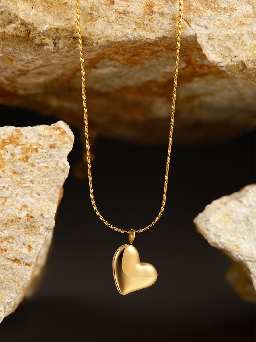 Glossy Heart Kette Gold - icrush - schmuck