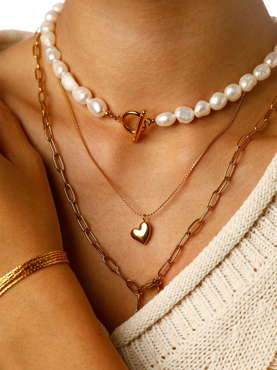Glossy Heart Kette Silber - icrush - schmuck