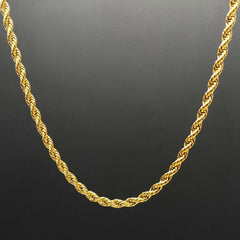 Goldene Kordelkette (3mm) aus Edelstahl - icrush - schmuck