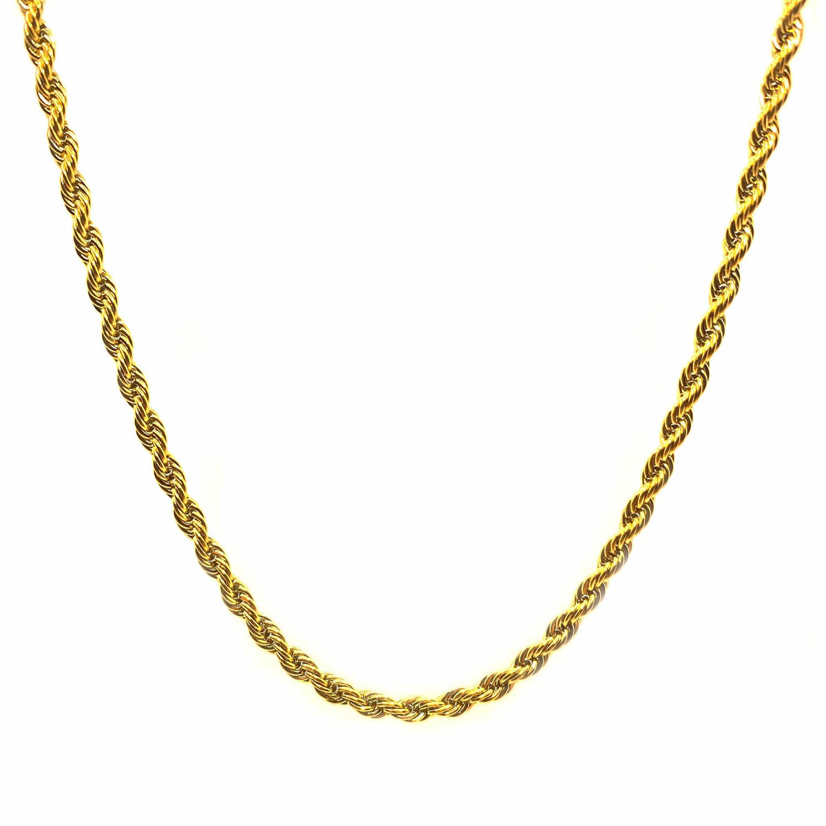 Goldene Kordelkette (3mm) aus Edelstahl - icrush - schmuck
