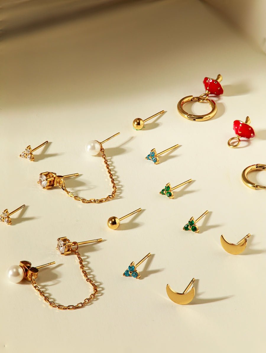 Green Airy Ohrringe Gold-Shopicrush