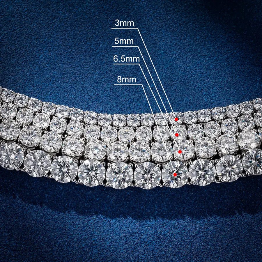 Handgefertigte VVS Moissanit Tennis - Kette (Alle Größen) - icrush - schmuck
