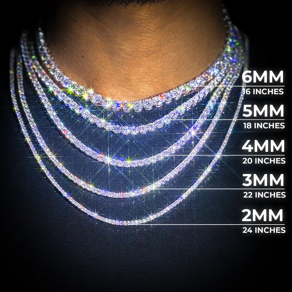 Handgefertigte VVS Moissanit Tennis - Kette (Alle Größen) - icrush - schmuck