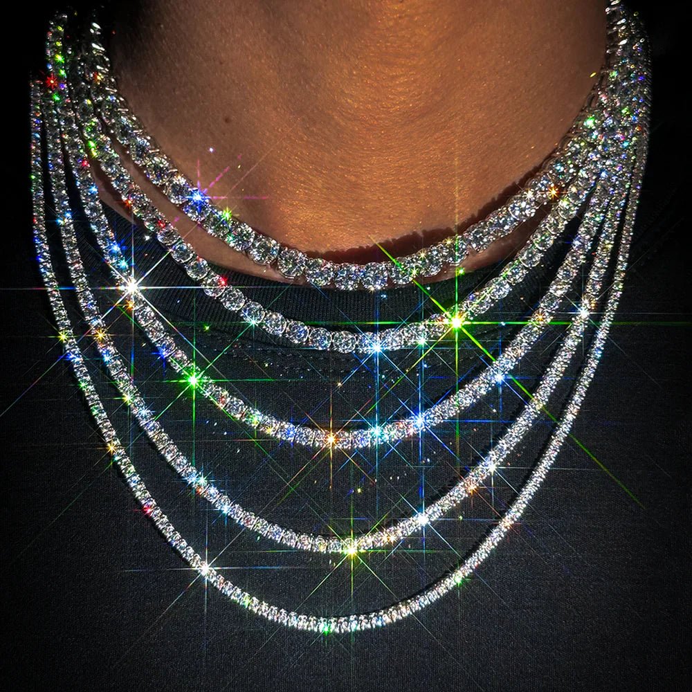 Handgefertigte VVS Moissanit Tennis - Kette (Alle Größen) - icrush - schmuck