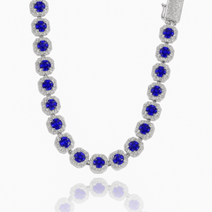 Königliche Saphir - Kette – Silberoptik - icrush - schmuck