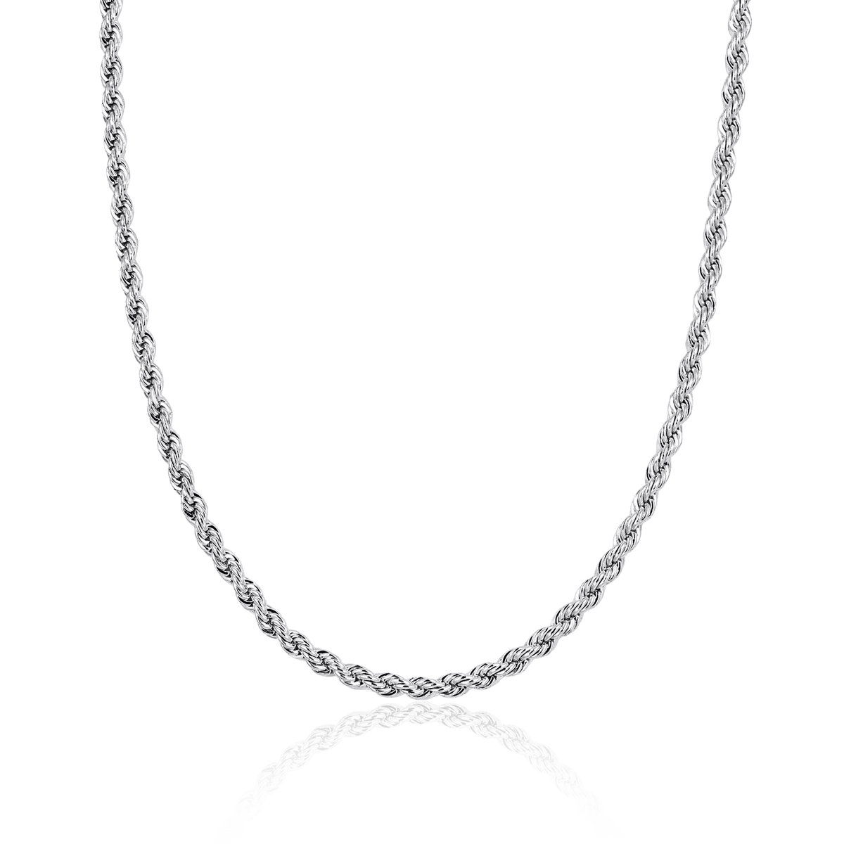 Kordelkette in Weißgold (Alle Größen) - icrush - schmuck