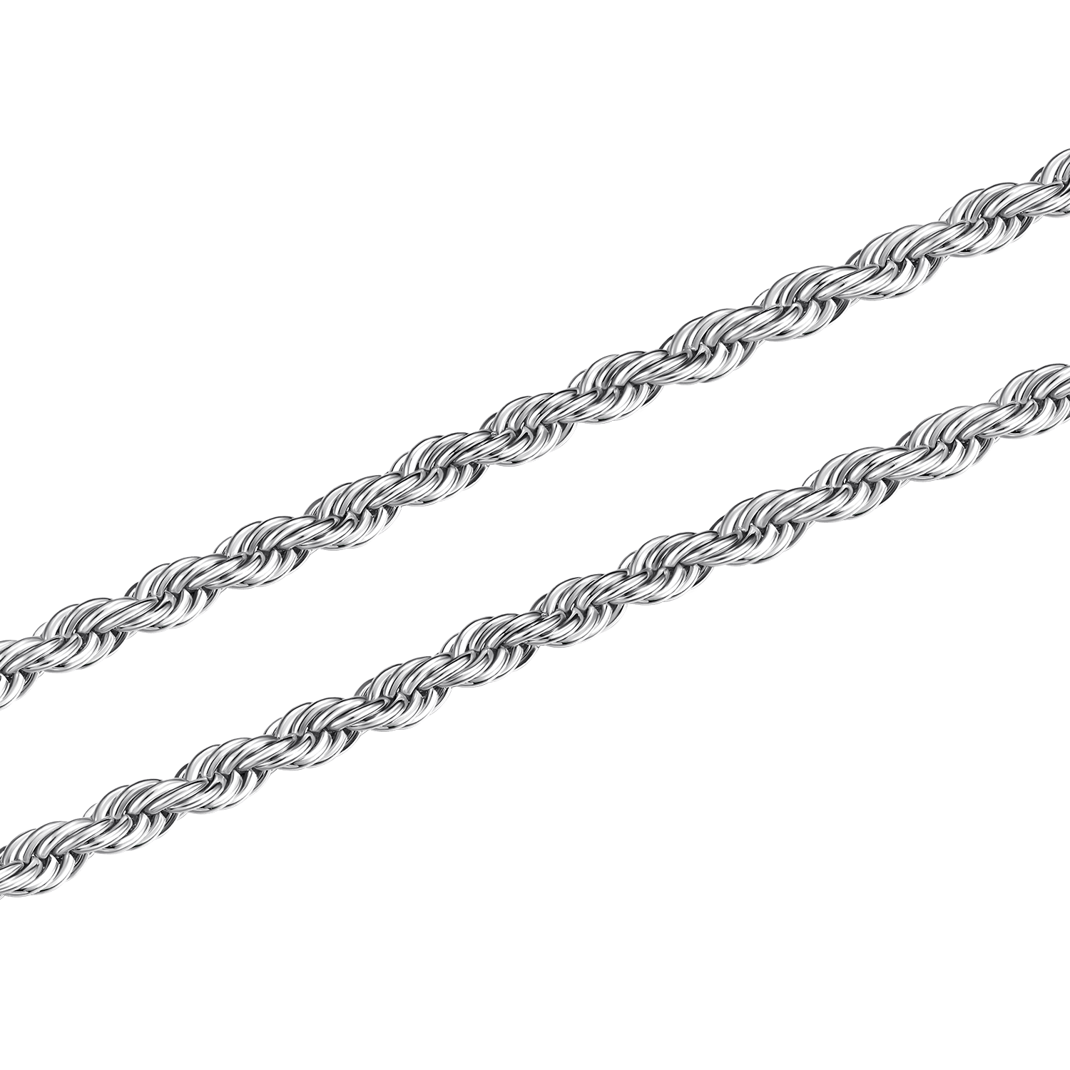 Kordelkette in Weißgold (Alle Größen) - icrush - schmuck