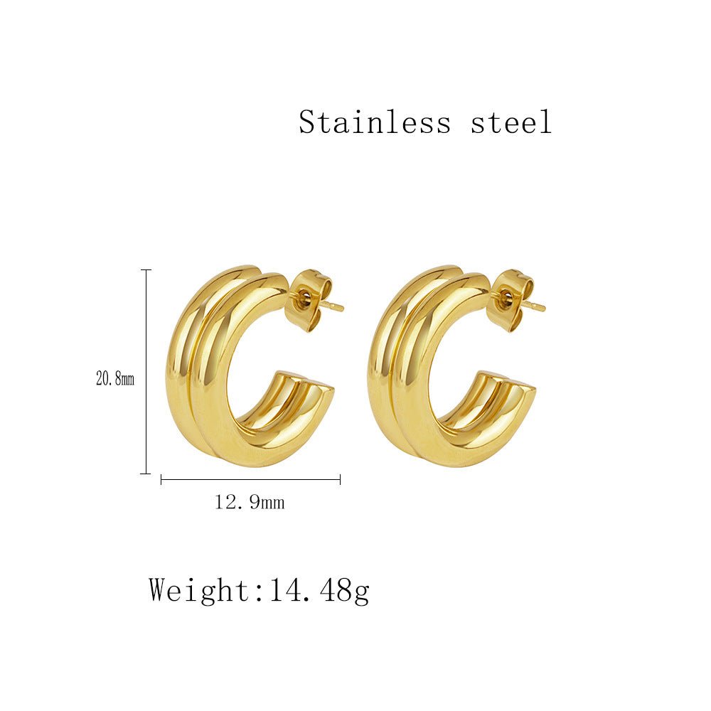 Minimalist Commuter Bicolor Hoop Earrings - icrush - schmuck