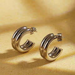 Minimalist Commuter Bicolor Hoop Earrings - icrush - schmuck