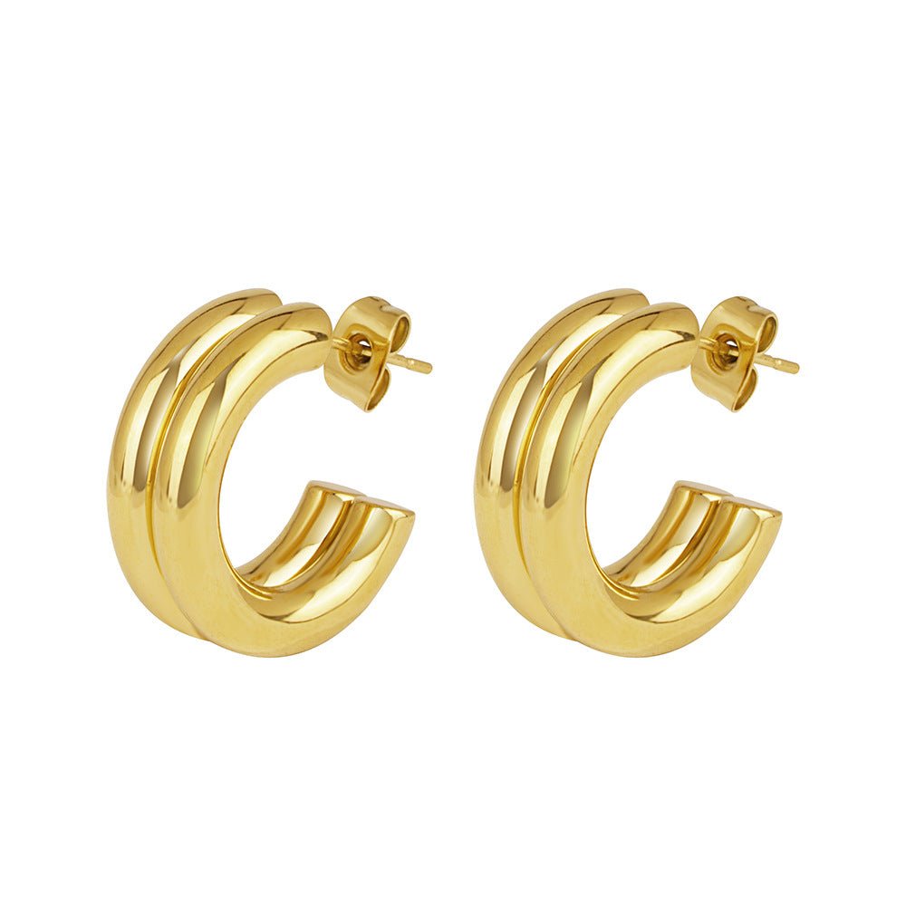 Minimalist Commuter Bicolor Hoop Earrings - icrush - schmuck