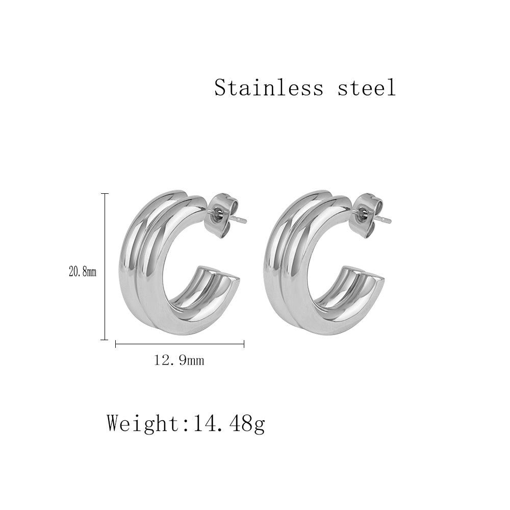 Minimalist Commuter Bicolor Hoop Earrings - icrush - schmuck
