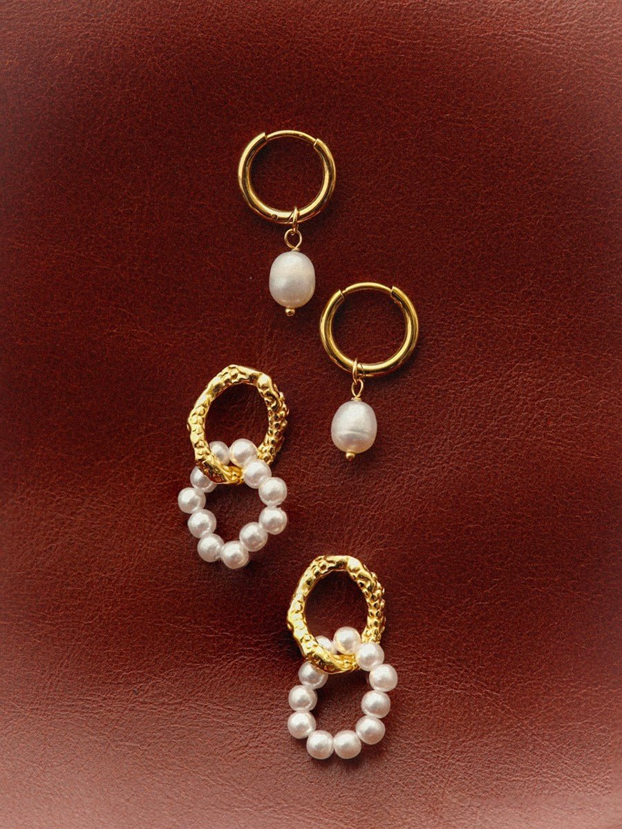Modern Pearl Small Ohrringe Gold-Shopicrush