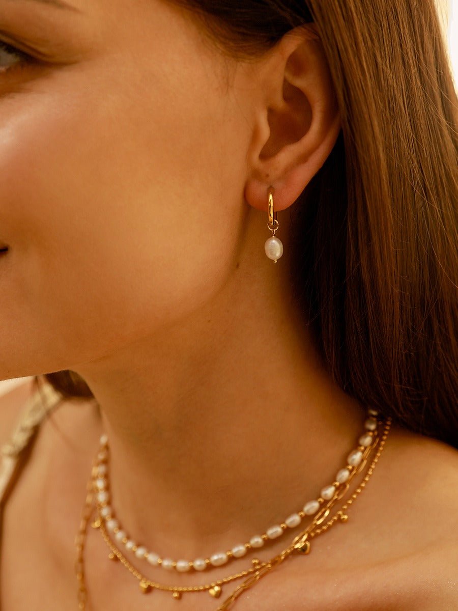 Modern Pearl Small Ohrringe Gold-Shopicrush