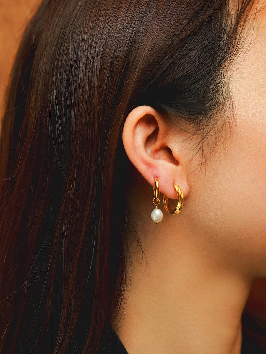 Modern Pearl Small Ohrringe Gold-Shopicrush