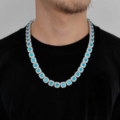 Ocean Blue Gemstone Chain Silver - icrush - schmuck
