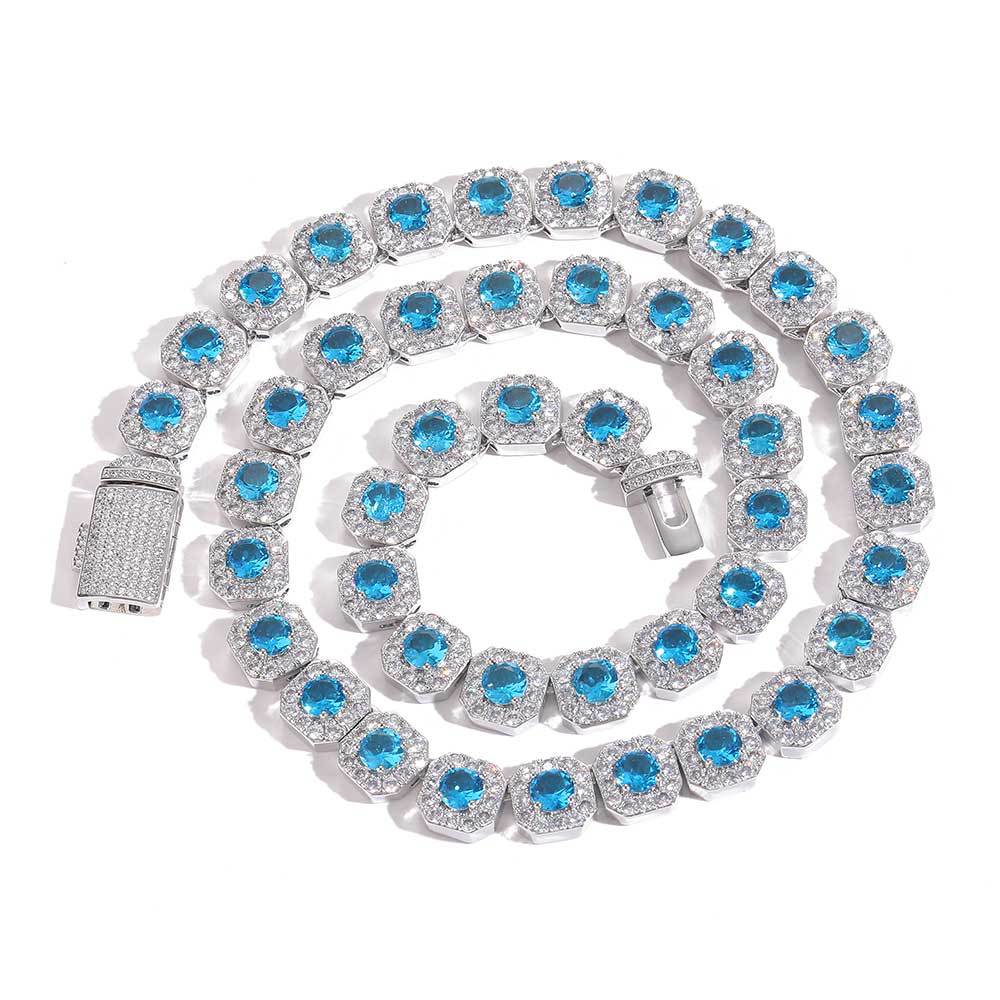 Ocean Blue Gemstone Chain Silver - icrush - schmuck