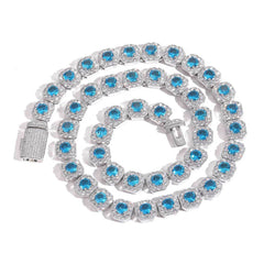 Ocean Blue Gemstone Chain Silver - icrush - schmuck