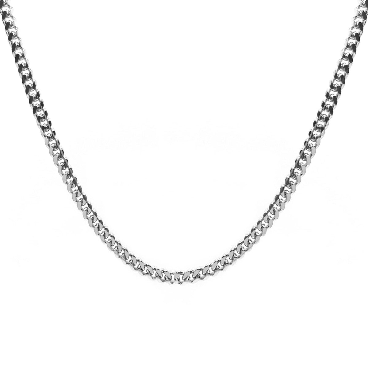 Panzerkette (3mm) aus 925er Sterlingsilber, Rhodiniert - icrush - schmuck