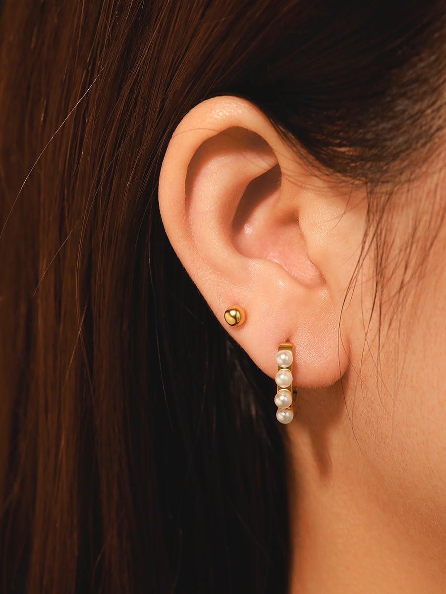 Round Ball Ohrringe Gold - icrush - schmuck