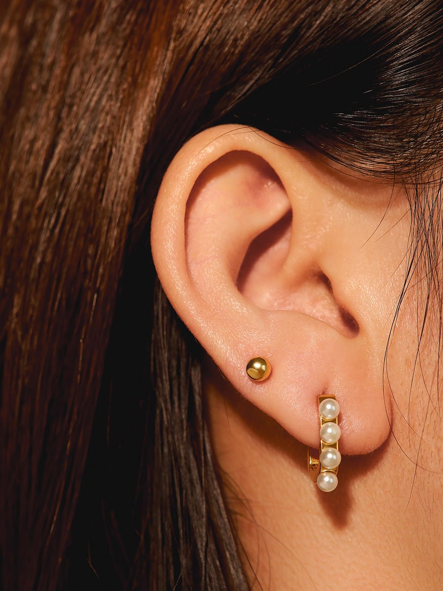 Round Ball Ohrringe Gold - icrush - schmuck