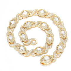 S925 Moissanite 15mm Evil Eye Eternity Chain - icrush - schmuck