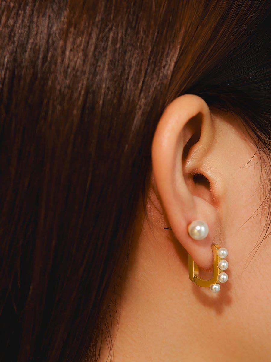 Simple Pearl Ohrringe Gold - icrush - schmuck
